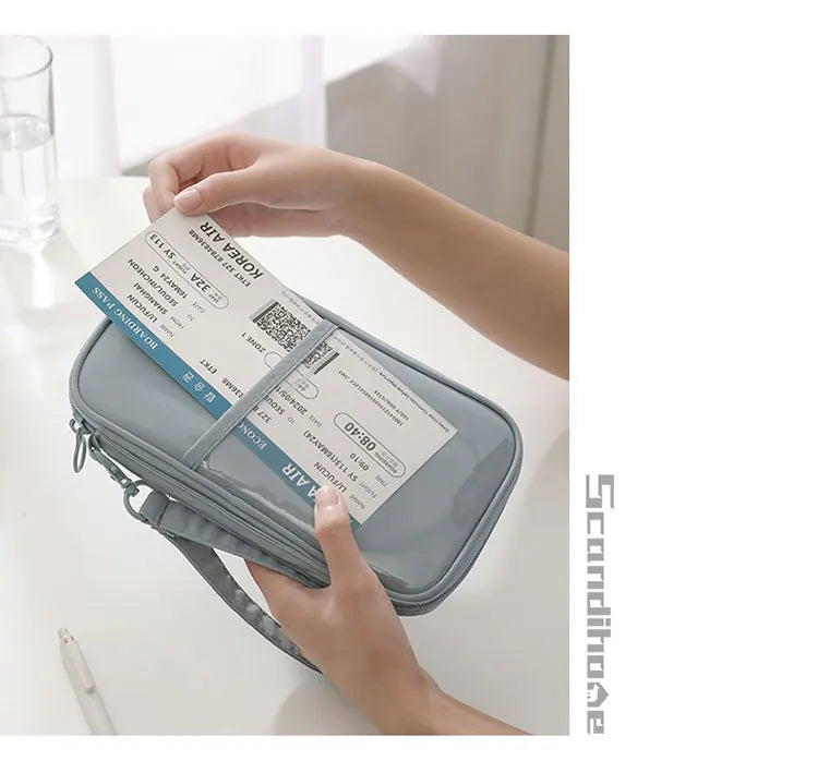 RFID Blocking Passport Holder Travel Wallet Durable Anti-Theft Card Slots Protective Case Flights Travel Organizer for Women Men