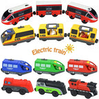 Locomotive Magnetic Car Electric Train Toys Fit All Brand Biro Wooden Diecast Slot Train Track Railway Educational Toys For Kids