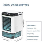 Ultra Quiet Mini Air Cooler Portable Cooling Fan with Ice Box USB Personal Evaporative Air Conditioner