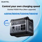 OUKITEL P2001E Plus Portable Power Station 2400W Output Power 2048Wh Capacity LiFePO4 Family Outdoor Camping Backup Powerstation