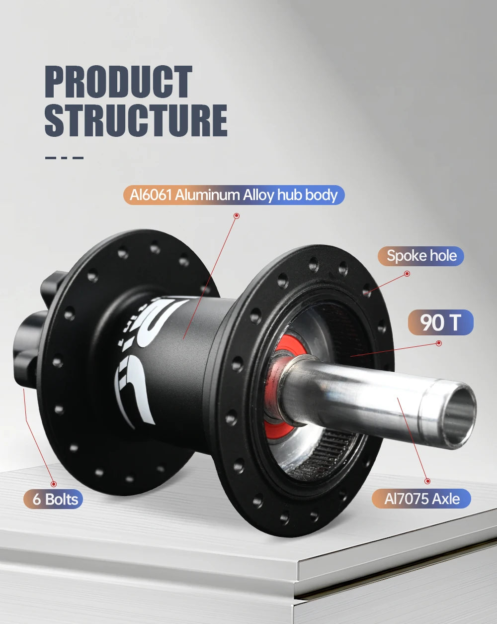 ARC MT088 MTB Hub 6 Pawls 180 Clicks Sealed Bearing Hub Front 9x100 15x100 Rear 10x135 12x142 Bicycle Cube 8 9 10 11 12 Speed