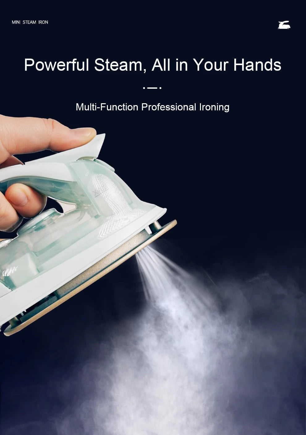 100-240V Mini Iron Handheld Garment Ironing Machine Ceramic soleplate Wet Dry Dual use Clothes Fabric Ironing Portable fortravel