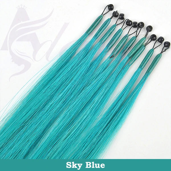 ADEIRS Color  8D Tip Hair Extensions 100% Real Human Hair Microbeads Extensions Color Purple Blue Pink Gray 18-20inch