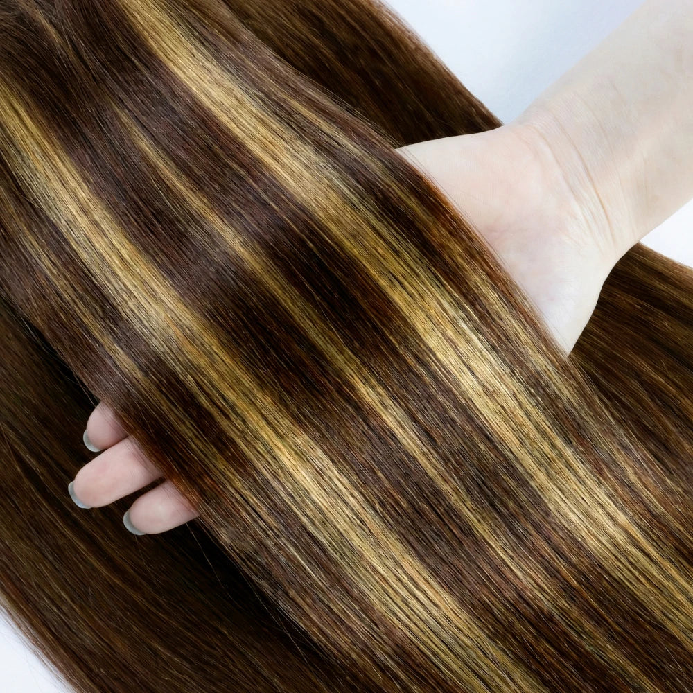 Clip in Hair Extensions Straight 100% Remy Human Hair Clip in Extensions Invisible Seamless Clip ins Hair Extension 8pcs Natural