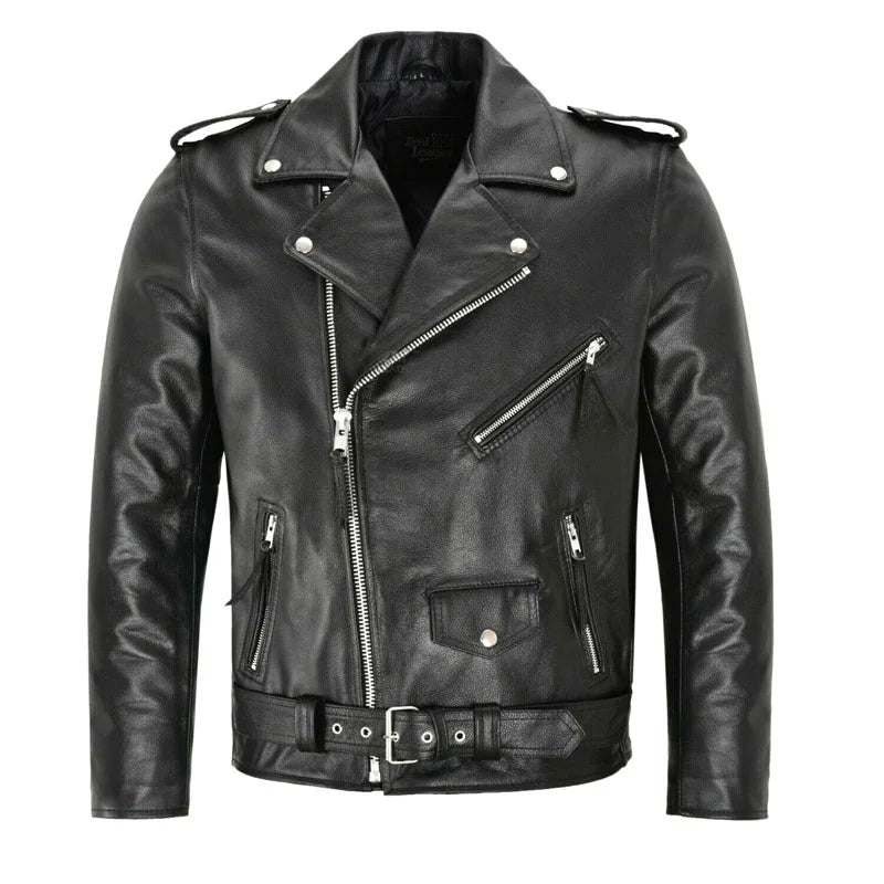 Men PU Leather Jacket Motorcycle Fashion Slim Fit Leather Coat Main image