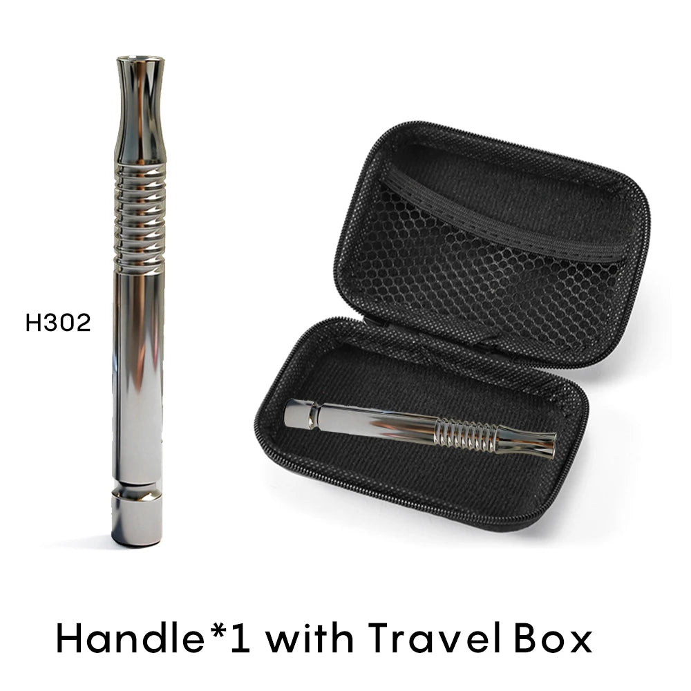 Shavcooo Glide Pro 4D Stainless Steel Safety Razor Eco-friendly Dual Half Shaving Shaver for Men Women Gift kit with Travel Box
