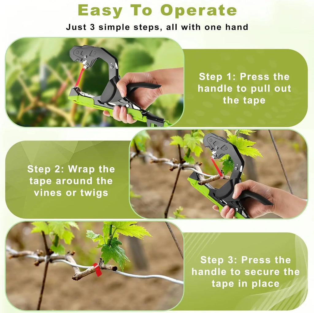 Tomato Binding Machine - New Gardening Tool for Seedling Vine Binding Vegetable Tapener Tapes for Home Garden Branch Tying