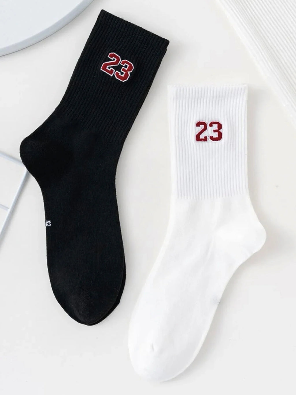 Men's Crew Socks, Classic, Number 23 Design, Comfortable, Breathable, Moisture-Wicking