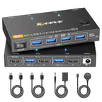 KCEVE 8K DisplayPort KVM Switch 2 Computers 1 Monitor ,8K@60Hz/4K@240Hz DP KVM Switch for 2 PC 1 Monitor to Share Mouse,Keyboard