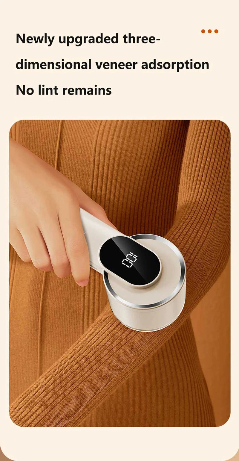 Lenovo Lint Remover Clothing Hairball Trimmer Clothes Sweater Fabric Shaver LED Display 6 Blade Portable Fabric Remove Machine