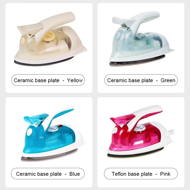 100-240V Mini Iron Handheld Garment Ironing Machine Ceramic soleplate Wet Dry Dual use Clothes Fabric Ironing Portable fortravel