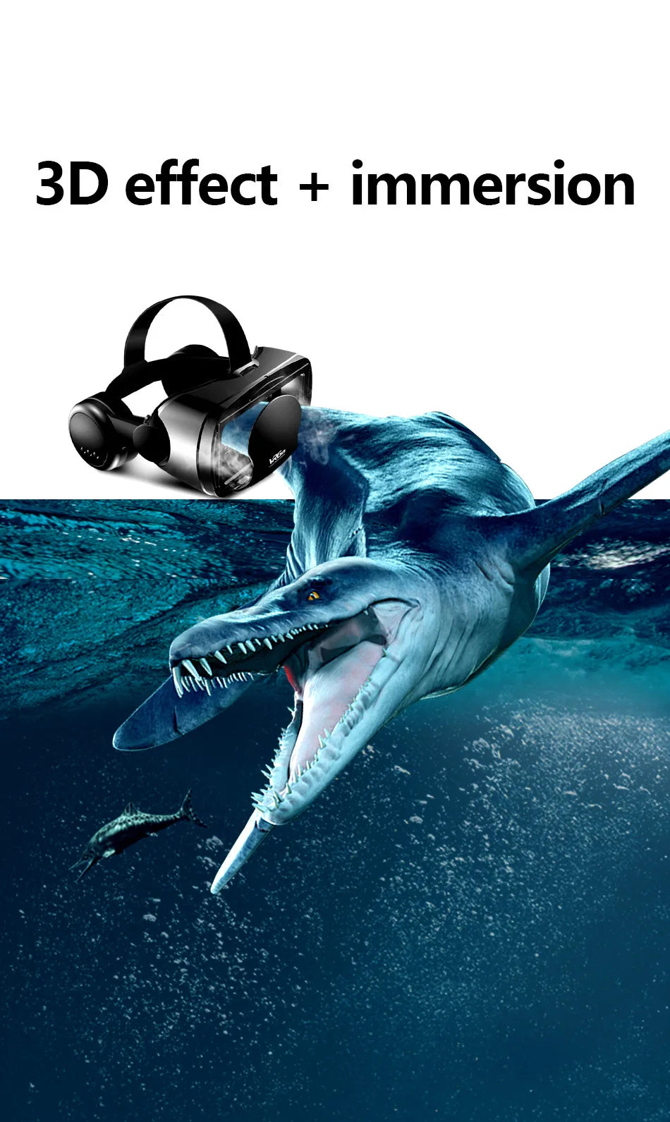 Virtual Reality 3D VR Headset Smart Glasses Helmet for Smartphones Cell Phone Mobile 7 Inches Lenses Binoculars Goggles Devices