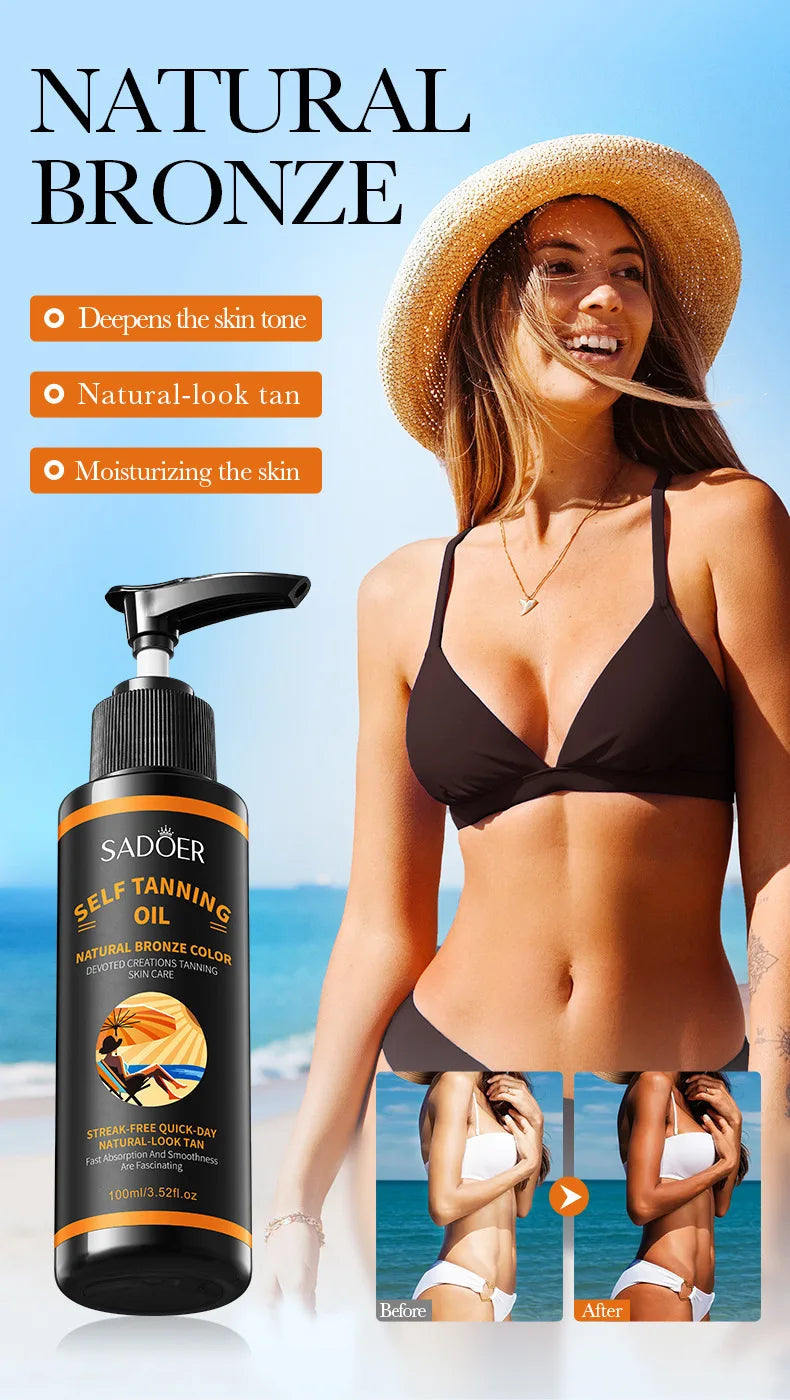 100ml Tanning Spray: Lightweight Texture, Moisturizing, Beautiful Black Tone, Creates a More Wild and Confident Look. Large Capacity, Beautiful Tan Finish, Streak-Free, Quick-Drying, No Tanning Effect.