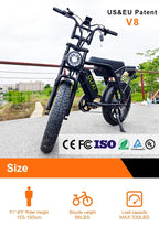 High-looking electric motorcycle, 750W motor, 48V 15AH battery, can be used for transportation and off-road electric bicycles