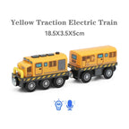 Kids Electric Train Set Compatible with Wooden Tracks Magnetic Connectors Diecast Metal Auto-Go Train Toy for Ages 3+ Boys Girls
