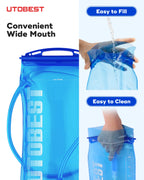 UTOBEST 1L/1.5L/2L/3L Hydration Bladder Water Reservoir Water Bag BPA Free for Running Cycling Hiking