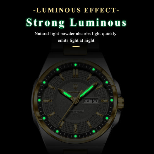 POEDAGAR Fashion Ladies Watch Top Elegant Week Date Woman Clock Quartz Stainless Steel Luminous Waterproof Women's Watches Reloj
