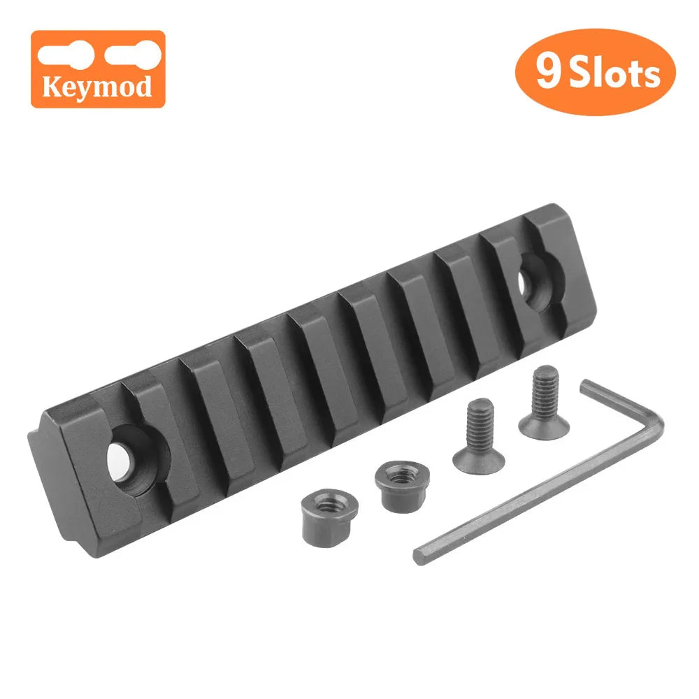 Hunting Tactical Picatinny Rail 3-13Slots 20mm Aluminum Rail Adapter Mount for Keymod / M-LOK System Handguard Scope Mount Base