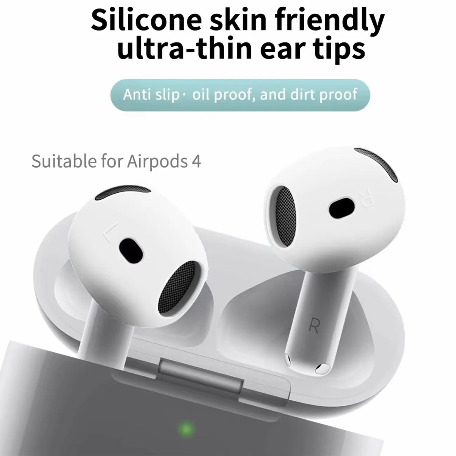 3 Pair Silicone Eartips For Apple AirPods 4 Replacement Ultra Thin Rubber Earbuds Ear Tips For Airpod 4 Anti-Slip Earphone Cover Secondary image