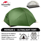 Naturehike Mongar UL 2 Tent 2 Person Backpacking Tent 20D Ultralight Travel Tent Waterproof Hiking Survival Outdoor Camping Tent