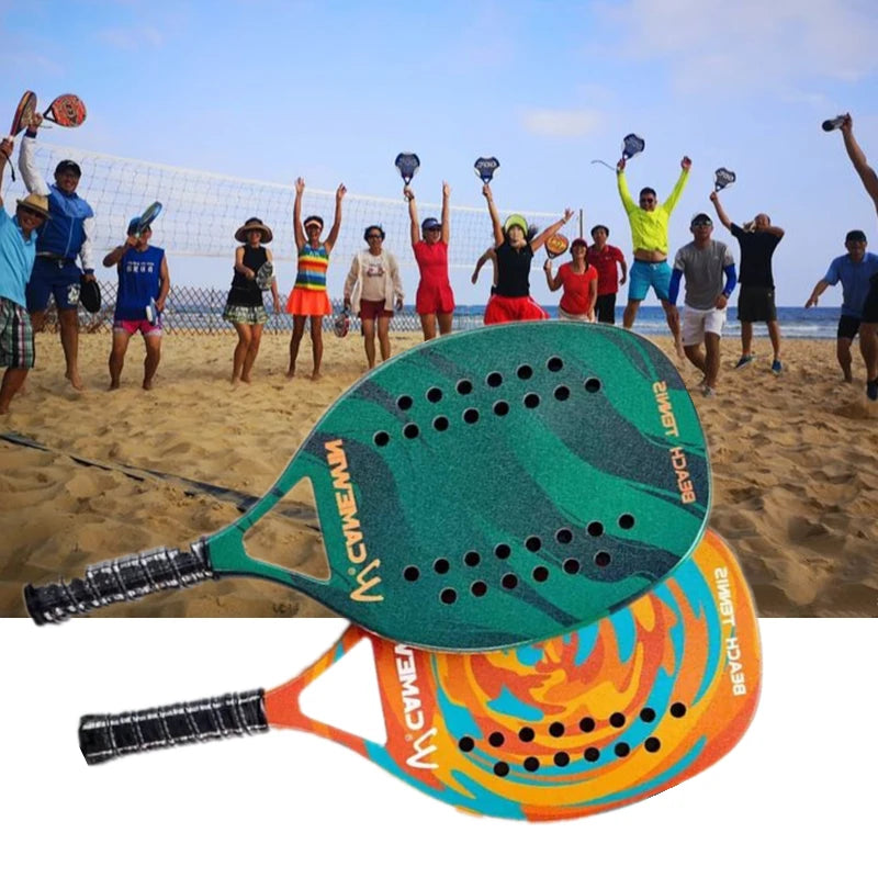 Newest High Quality Beach Tennis Racket Carbon Fiber Beach Tennis Racket Soft EVA Surface Tennis Racquet with Bag Lightweight