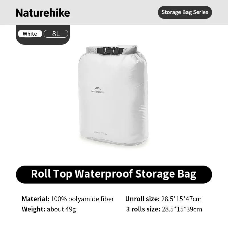 Naturehike Rolled Storage Bag Outdoor Travel Hiking Lightweight Waterproof Vacuum Compression Dispenser Bags Portable Organizer