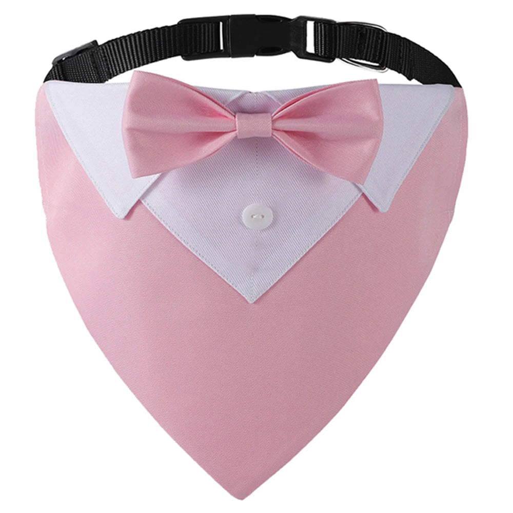 Sucado Bow Tie Dog Collar Tuxedo Bandana Adjustable Formal Puppy Triangle Neck Wear for Wedding Birthday Dress-up Cosplay Party