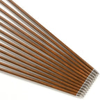 6/12/24pcs 32Inch Archery 100%Pure Carbon Arrows ID 6.2mm Wooden Shaft with 5'' Natural Feathers for Hunting Shooting