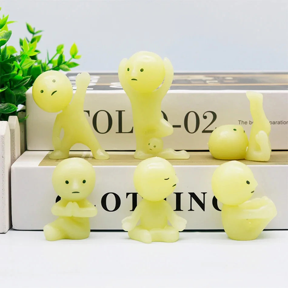 Surprise Gift blind box action figures Yoga Bedroom series multiple doll green noctilucent mysterious decoration model for toy