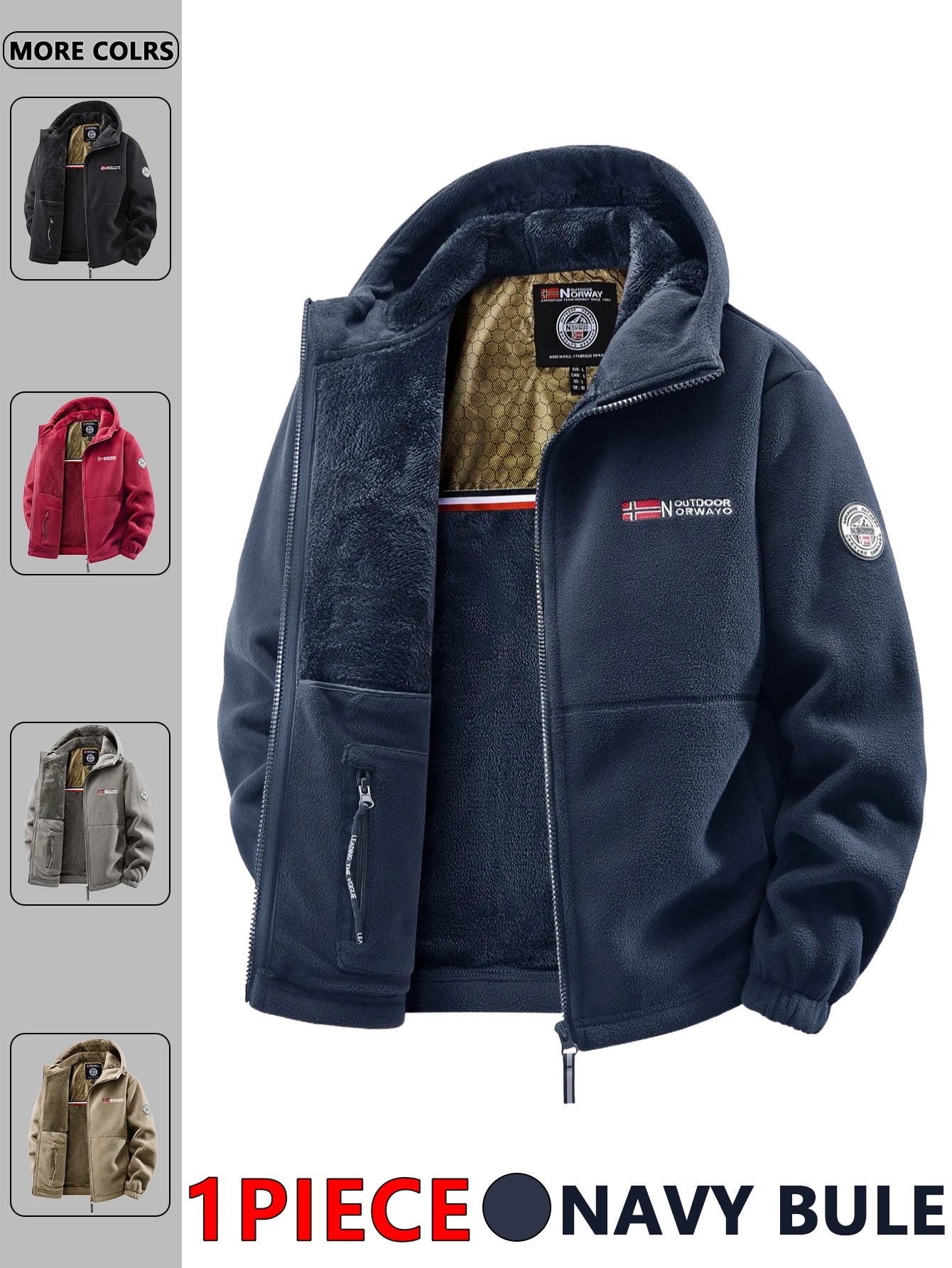 Men's Autumn and Winter Outdoor Hooded Jacket, Suitable for Daily Wear at Home, for Travel, Parties, Commuting, Outdoor Fashion Versatile, Enhances Temperament, Streetwear, Travel Wear. Main image