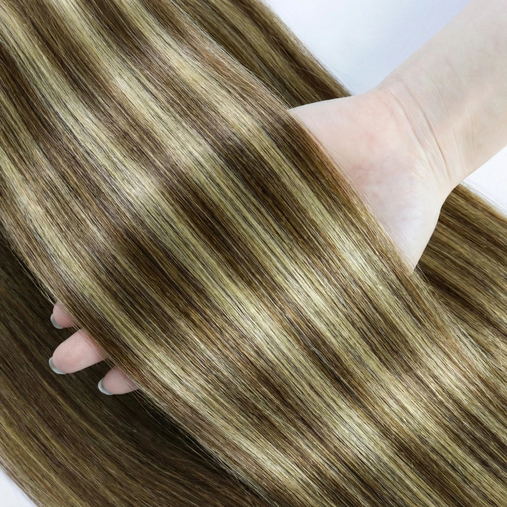 Clip in Hair Extensions Straight 100% Remy Human Hair Clip in Extensions Invisible Seamless Clip ins Hair Extension 8pcs Natural