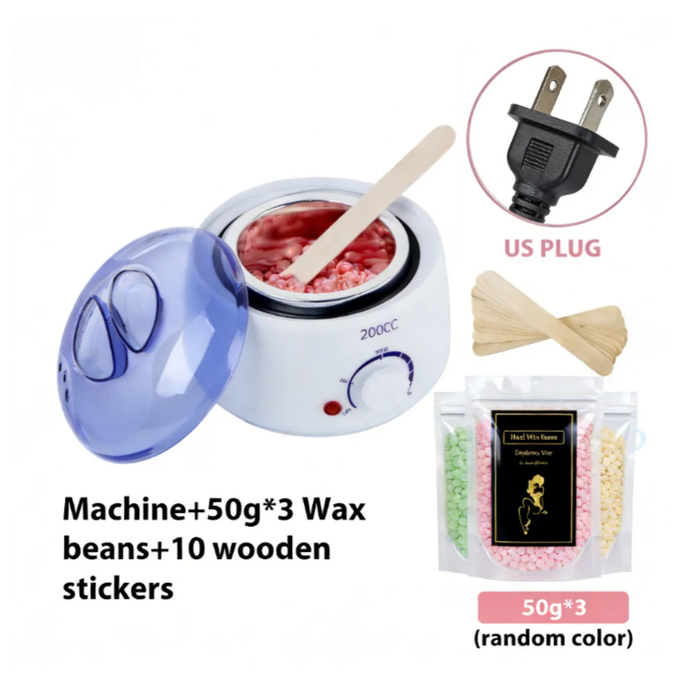 200CC Wax Heater Warmer Hair Removal Machine For Hand Foot Body SPA Epilator Paraffin Wax Pot +Wax Beans + Wood Sticks