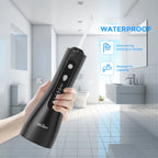 SEJOY Portable Electric Water Flosser Irrigator Dental Teeth Whitening strips 350ML Tank 5 Modes 5 Jet Tips For Home Travel