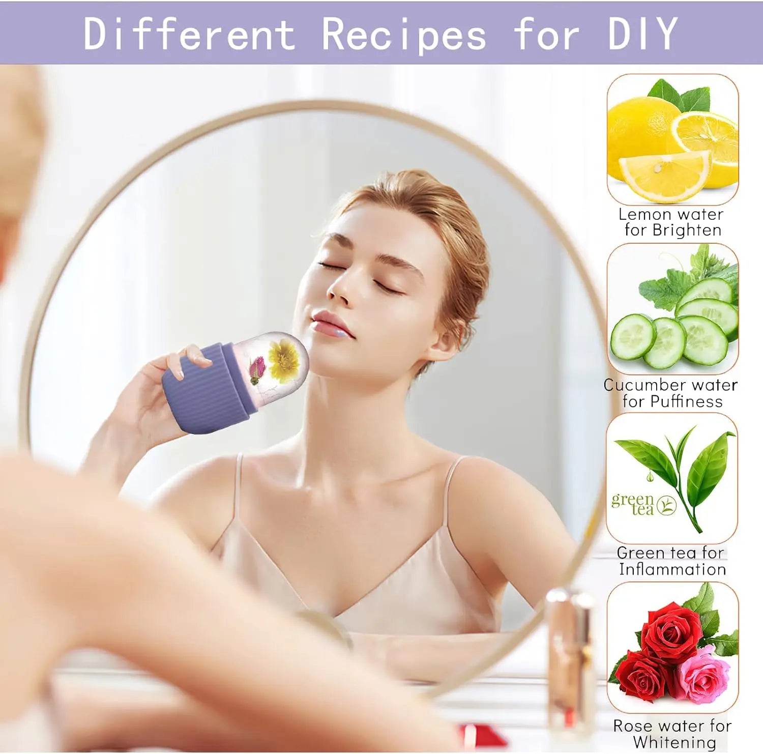 Silicone Ice Face Roller Contour and Shrink Pores,Remove Dark Circles,Massage Skin Beauty Facial Roller for Eyes,Neck,Care Tool