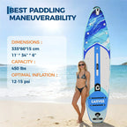 Inflatable Rise Up Paddle Board Stand-up Paddleboard Full Kits with Adjustable Paddle/Hand Pump for Outdoor Water Sports Surfing
