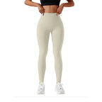 Women's High-Waisted Seamless Leggings, Quick-Dry Breathable Fabric, Four-Way Stretch Sporty Style for Yoga Cycling Running