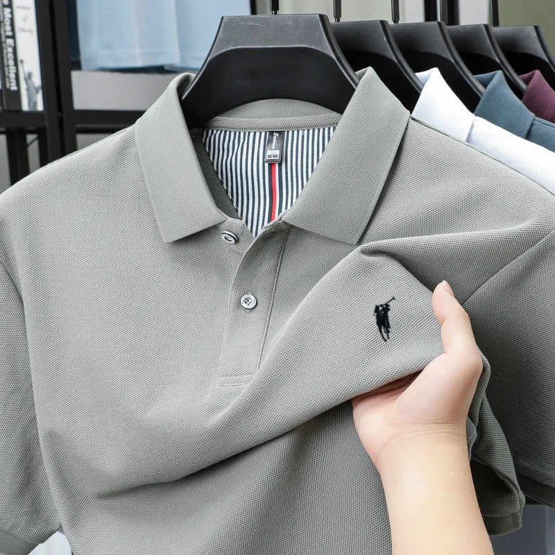 100% pure cotton short sleeved polo shirt high-end luxury brand fashion Paul Pony embroidery golf men's business casual T-shirt