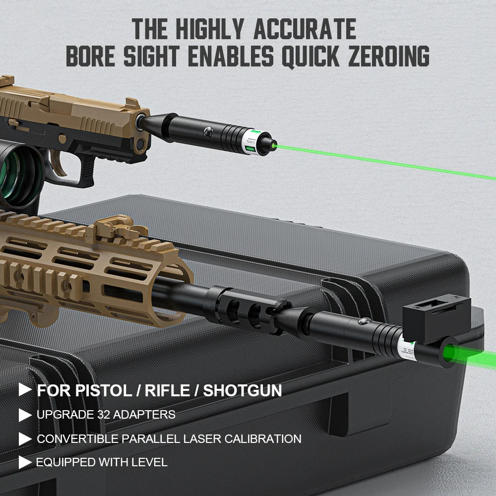 Tactical Green Laser Collimator Sight Kit for Rifle Pistol - Parallel Calibration Hunting Point Sight Suitable for Full Caliber.