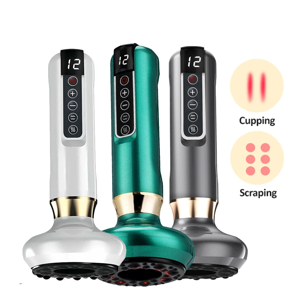 Smart Body Massage Suction Vacuum Cupping Device 6/12 Levels Anti Cellulite Heating Cans Back Guasha Scarping Chinese Meridian