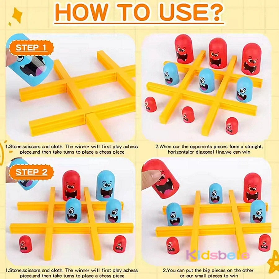 Table Board Toy Tic Tac Toe Big Eat Small Logical Thinking Training Game Parent-Child Interactive Family Game Kid Christmas Gift