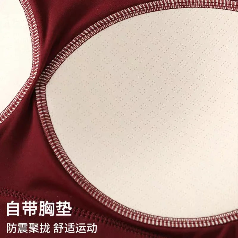 Women's Pilates Training Fitness Chest Cushion Yoga Top Quick Drying Breathable Sports Short Sleeve High-End Feeling Yoga Shirt