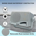 Herdio 3.5'' 2PCS Passive Outdoor Speakers Wired Waterproof 200W 3 Way Premium Mountable Wall Mount Speakers With Superior Sound