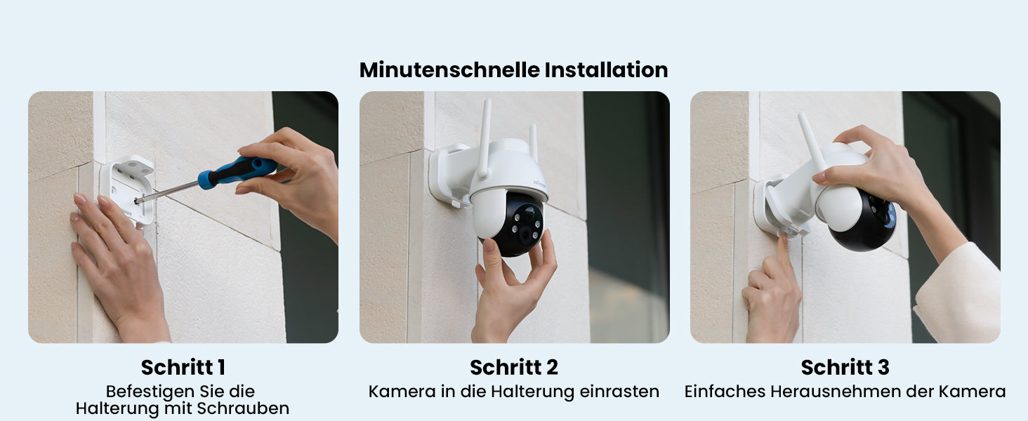 ieGeek 2K 3MP 360° PTZ HD Outdoor Solar Surveillance Camera,  Outdoor Battery  with PIR Motion Sensor, Colour Night Vision