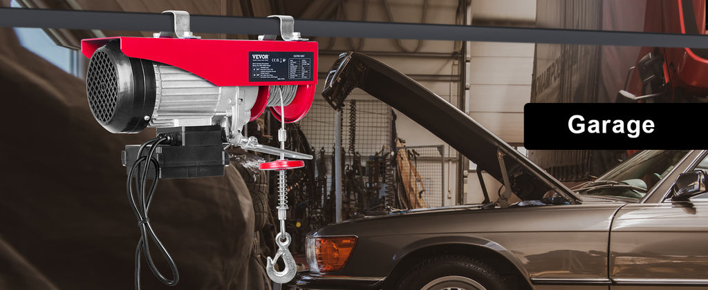 SucceBuy 1320-2200 lbs Wireless Electric Hoist with 40ft Single Cable Lifting Height Steel Wire Winch Garage Warehouse Factory