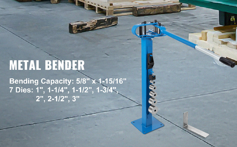 SucceBuy YP-38 Floor Mounted  Bender with 7 Dies Mutifunctional 44in Telescopic Rubber Handle Copper Steel Tube Bending Tool