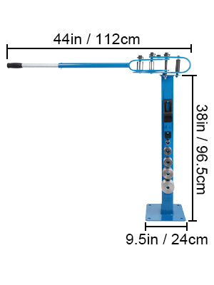 SucceBuy YP-38 Floor Mounted  Bender with 7 Dies Mutifunctional 44in Telescopic Rubber Handle Copper Steel Tube Bending Tool