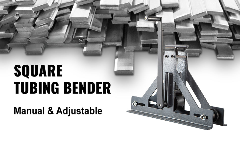 SucceBuy Manual Tube Roller Bender 1-1/2in For Mild Steel Cooper Adjustable Manual Square Rectangular Tube Bending Rolling Tool